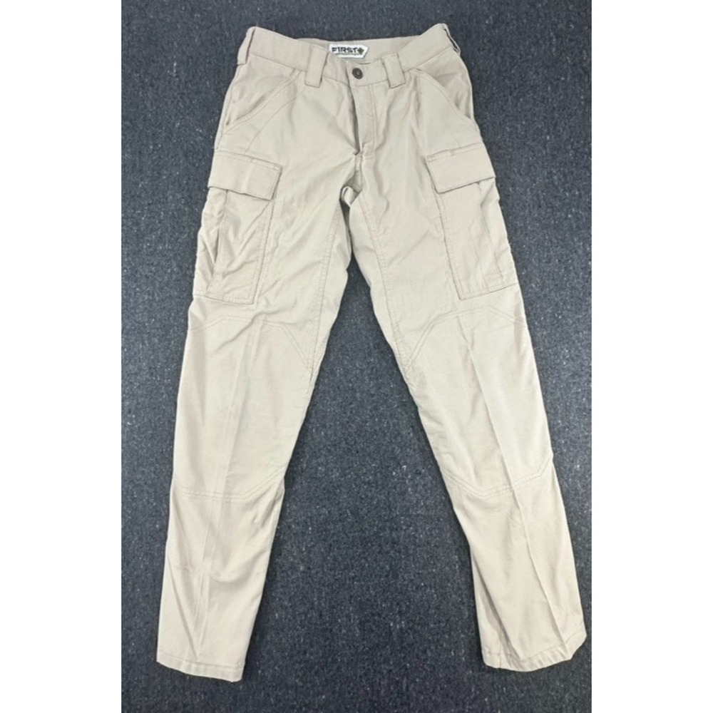 First Tactical Cargo Pants Men 30x34 Tan Tactical Ripstop Multi-Pocket Workwear